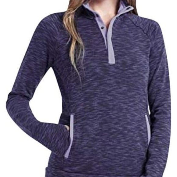 Avalanche Tops - Avalanche Purple Snap Mock Neck Sweatshirt